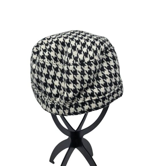 Disney Parks Authentic Black White Houndstooth Newsboy‎ Cap Rhinestone Mickey - Picture 7 of 9